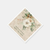 Boho Vintage Bloemige Botanische Trouwdag Servet (Hoek)