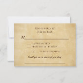 Boho vintage bloemstuk oude papier  RSVP kaartje (Achterkant)