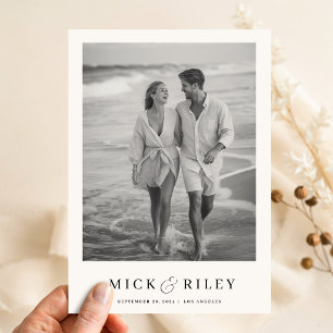 Boho Vintage Elegante Huwelijk Tekst en Foto Save The Date