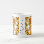 Boho Vintage Franse Art Nouveau Katten Zonnebloeme Koffiemok (Center)