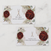 Boho Vintage Glam Botanie Bloemige Kapper Visitekaartje (Voorkant / Achterkant)