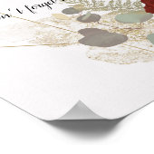 Boho Vintage Glam Botanische Bloem Bruiloft Uithan Poster (Hoek)