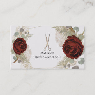 Boho Vintage Glam Botanische Bloem Haarstylist Visitekaartje
