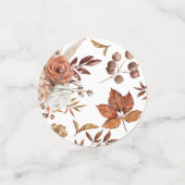 Boho Vintage Herfst Terracotta Bloemige Bruiloft Confetti (Kleine voorkant)