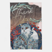 Boho Vintage Kat Bedankt Kook Theedoek (Verticaal)
