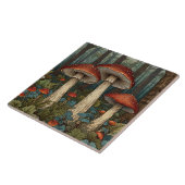 Boho vintage paddenstoelen boswoud tegeltje (Zijkant)