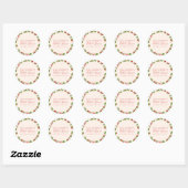 Boho Vintage Rode Kersen Bruiloft Ronde Sticker (Vel)