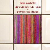 Boho Vintage Rood Paars Strepen - Tegeltje