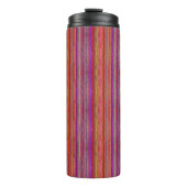 Boho Vintage Rood Paars Strepen - Thermosbeker (Voorkant)