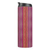 Boho Vintage Rood Paars Strepen - Thermosbeker (Geroteerd rechts)