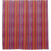 Boho Vintage Rood Paarse Strepen - Douchegordijn (Voorkant)