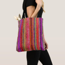 Boho Vintage Rood Paarse Strepen - 