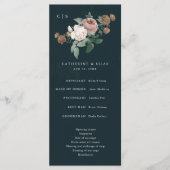 Boho Vintage Roze Bloem Bruiloftsprogramma Programmakaart (Voorkant)