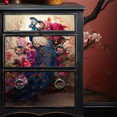 Boho Vintage Victoriaans Decoupage Peacock Tissuepapier