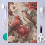 Boho Vintage Vogels & Bloemen Tissuepapier (Craft)