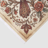Boho Vintage Vogels & Bloemen Tissuepapier (Detail)
