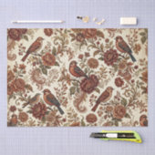 Boho Vintage Vogels & Bloemen Tissuepapier (Craft)