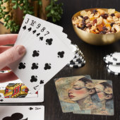 Boho Vintage Vrouw en Halve Maan Pokerkaarten (Insitu)