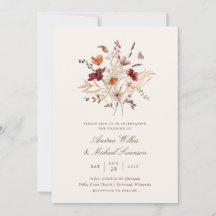 Boho Vintage Wilde Bloem Herfst Bruiloft