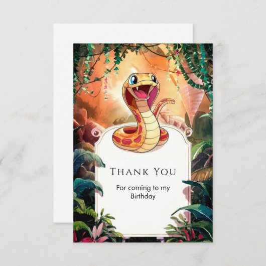 Boho Viper Snake Verjaardag Bedankkaart (Voorkant / Achterkant)