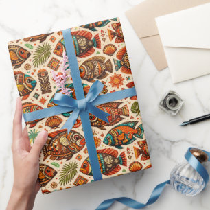Boho Vis Ontwerp Inpakpapier