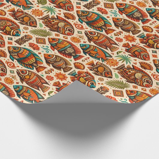 Boho Vis Ontwerp Inpakpapier (Hoek)