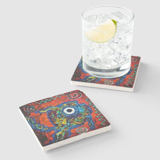 Boho Vis Stenen Onderzetter (Zijkant)