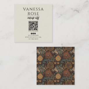 Boho Visagist Stofgrijs QR Code Vierkante Visitekaartje