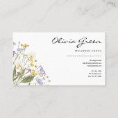 Boho Visitekaartje, Waterverf Bloemen Vrouwelijk Visitekaartje (Achterkant)