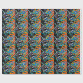 Boho vispakpapier cadeaupapier (Vlak)