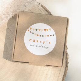 Boho Vlaggen Geslacht Neutrale Verjaardagsfeestje Ronde Sticker