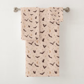 Boho vleermuizen en sterren Halloween patroon Bad Handdoek (Insitu)