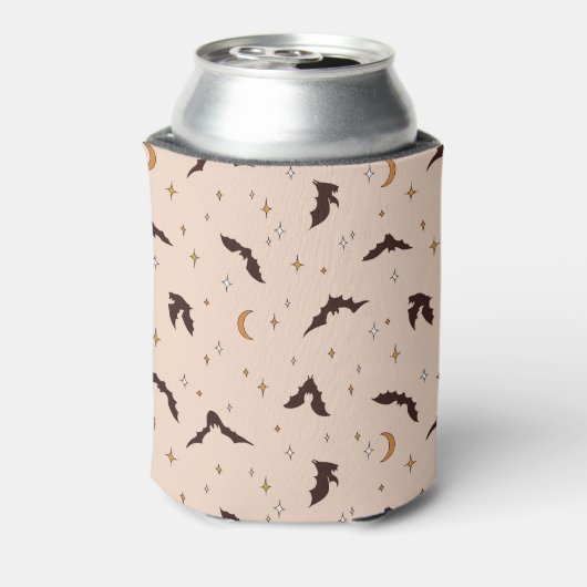 Boho vleermuizen en sterren Halloween patroon Blikjeskoeler (Blikje Achterkant)
