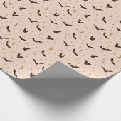 Boho vleermuizen en sterren Halloween patroon Cadeaupapier (Hoek)