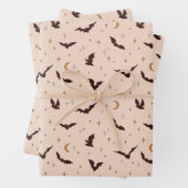 Boho vleermuizen en sterren Halloween patroon Inpakpapier Vel (In situ)