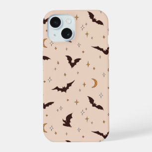 Boho vleermuizen en sterren Halloween patroon iPhone 15 Case