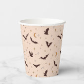 Boho vleermuizen en sterren Halloween patroon Papieren Bekers (Achterkant)
