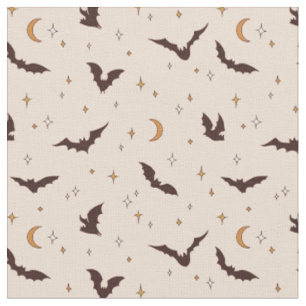Boho vleermuizen en sterren Halloween patroon Stof