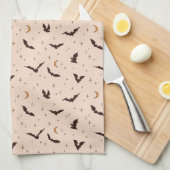 Boho vleermuizen en sterren Halloween patroon Theedoek (Quarter Fold)