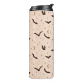 Boho vleermuizen en sterren Halloween patroon Thermosbeker (Gedraaid links)