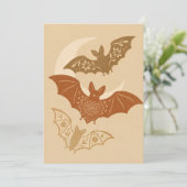 Boho Vleermuizen Halloween Kaart (Staand voorkant)