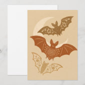 Boho Vleermuizen Halloween Kaart (Voorkant / Achterkant)