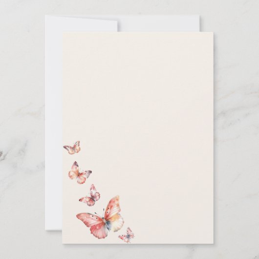 Boho vlinder 1e verjaardag kaart (Achterkant)