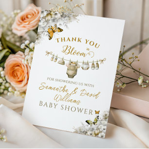 Boho Vlinder Baby in Bloom Baby Shower Bedankkaart