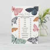 Boho vlinder Baby shower Baby trekjes spel Kaart (Staand voorkant)