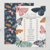 Boho vlinder Baby shower Baby trekjes spel Kaart (Voorkant / Achterkant)