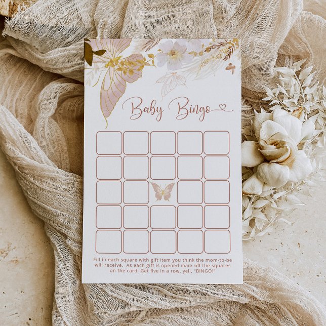 Boho vlinder baby shower bingo spel (Creator heeft geüpload)