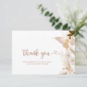 Boho vlinder baby shower dank u kaart (Staand voorkant)