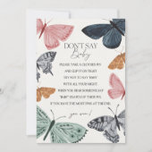 Boho vlinder Baby shower Dont Say Baby spel Kaart (Voorkant)