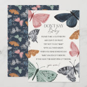 Boho vlinder Baby shower Dont Say Baby spel Kaart (Voorkant / Achterkant)